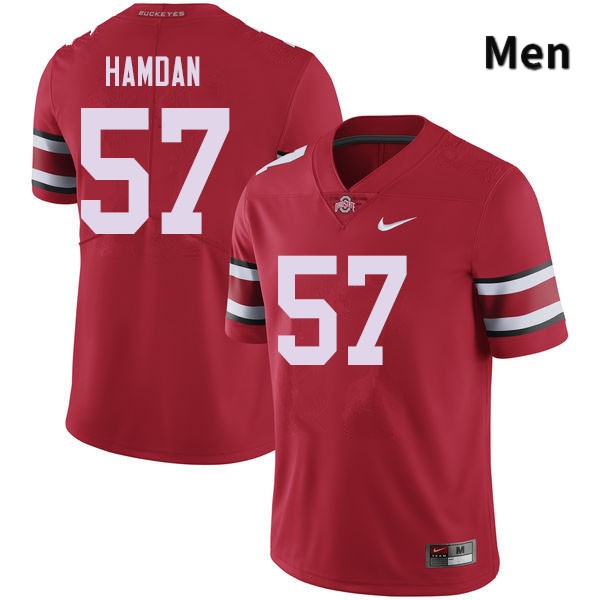 Ohio State Buckeyes Zaid Hamdan Men's #57 Red Authentic Stitched College Football Jersey